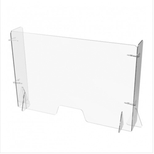 Clear Perspex Counter Screen with Return